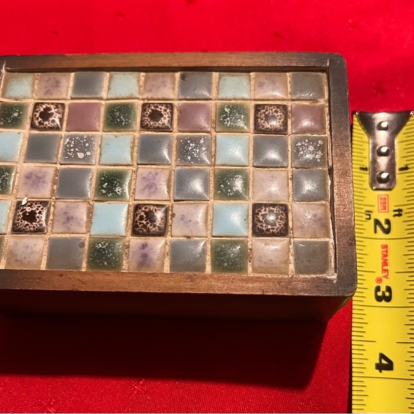 Vintage Japan Mosaic Tile Wooden Box - Picture 2 of 6